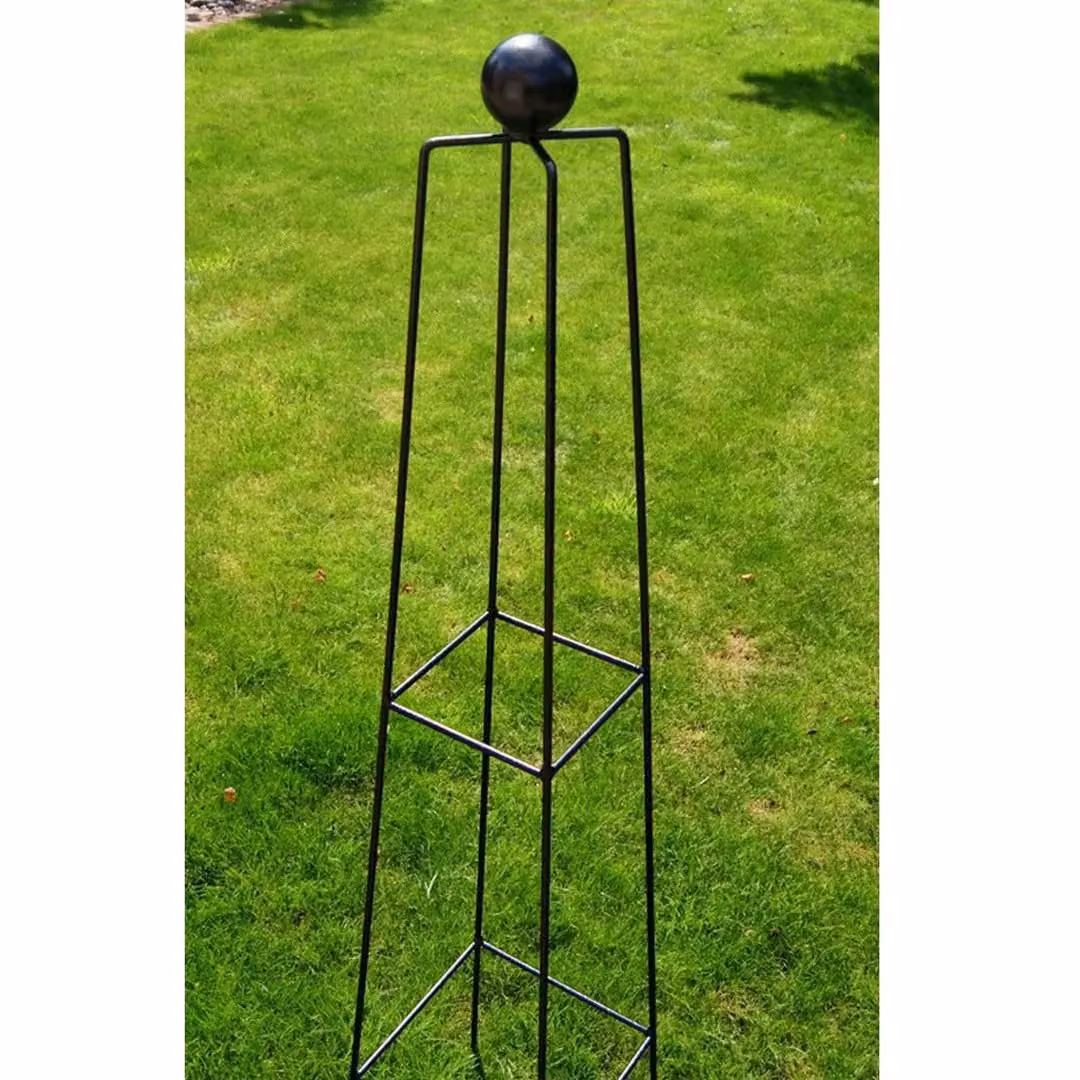 Poppyforge Classic Steel Obelisk Support in Black, W/D/H: 23.0 x 23.0 x 121.9 cm – 2