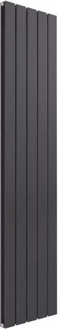 Bathroom Kingdom Anthracite Double Flat Panel Vertical Radiator, Grey, H: 160 cm, W: 36.6 cm