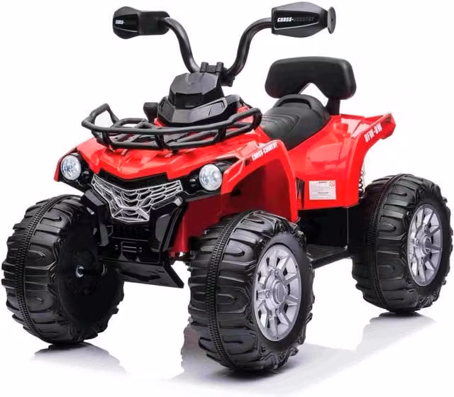 OutdoorToys Cross Country Electric Ride On Quad Bike, Red