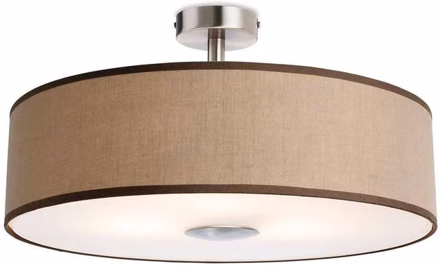 Firstlight Madison 3 Light Semi Flush Ceiling Light in Taupe with E27 Fabric Shades