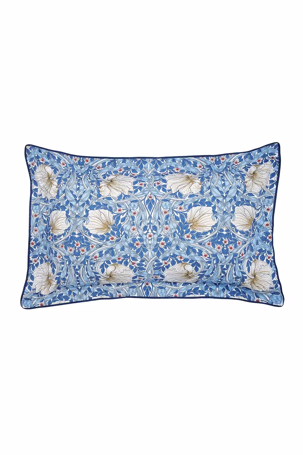 Morris & Co Pimpernel Blue Floral Cotton Percale Duvet Cover and Pillowcase Set, W/D/H: 140 x 200 cm – 3