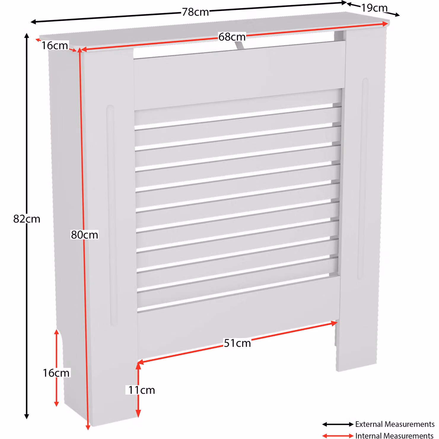 Vida Designs Milton Radiator Cover in White MDF, W: 82.0 cm, D: 78.0 cm, H: 19.0 cm – 2