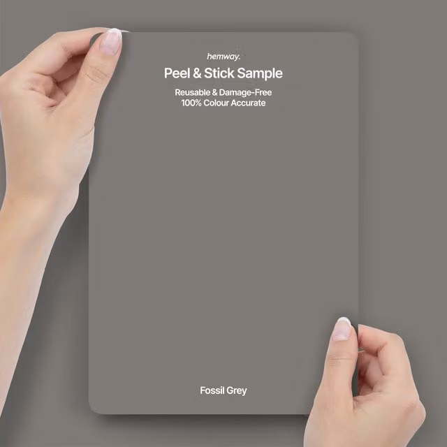 Hemway Interior Paint Sample Peel and Stick Swatch in Fossil Grey