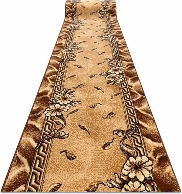 RugsX Bcf Trio Floral Runner in Gold, W/D/H: 100 x 150 cm