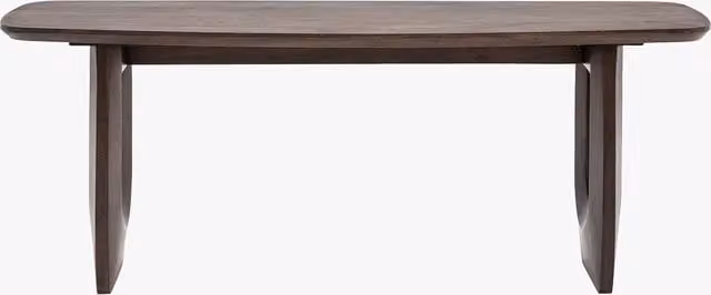 Perch & Parrow Crescent Mid-Century Dining Bench in Brown Wood with Matt Finish