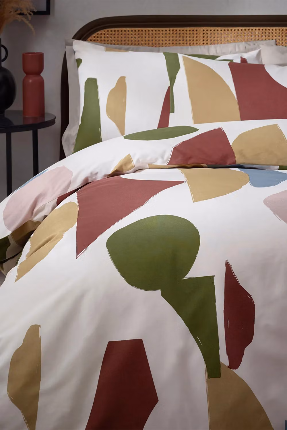 HOEM Meta Abstract Geometric Cotton Rich Reversible Duvet Cover and Pillowcase Set, Multicolour, W: 200 cm x L: 200 cm – 2