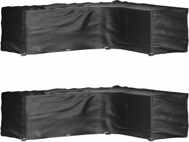 Berkfield Home L-Shaped Garden Furniture Covers, 2 Pack, Black, W/D/H: 285 x 220 x 80 cm – 1