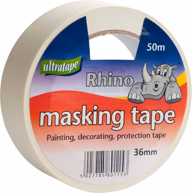 Ultratape White Paper Masking Tape, Width: 36 mm, Length: 50 m
