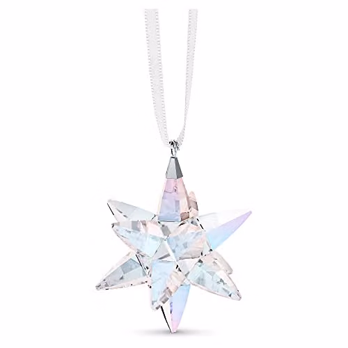 Swarovski Small Shimmering Star Ornament in Clear/White