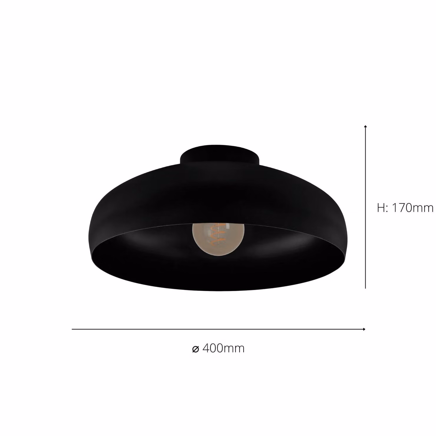 Eglo Mogano Black Metal Dome Ceiling Light – 4