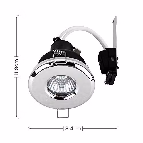 ValueLights IP65 Ceiling Light Fitting, Pack of 4, Metallic Silver