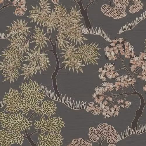 Graham & Brown Botanical Floral Wallpaper in Anthracite, White and Grey, 1 Roll – 2