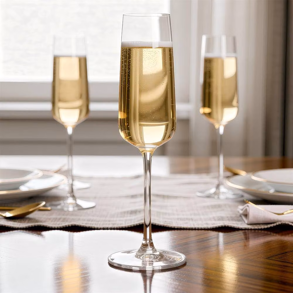 Argon Tableware Knightsbridge Lead-Free Crystal Champagne Flutes, 230ml, Pack of 6, Clear – 3