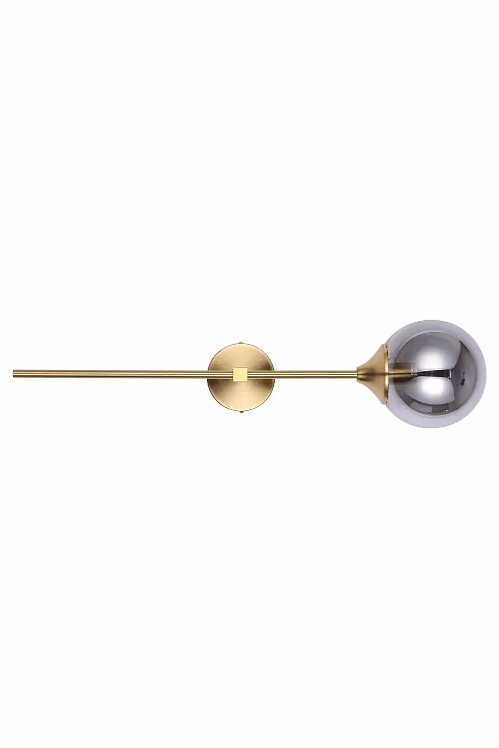 Livingandhome Modern Smoke Glass Sphere Wall Sconce in Gold and Grey – 3