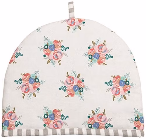 Orsina Tea Cosy in Vintage Floral Print, White, Grey and Multicolour
