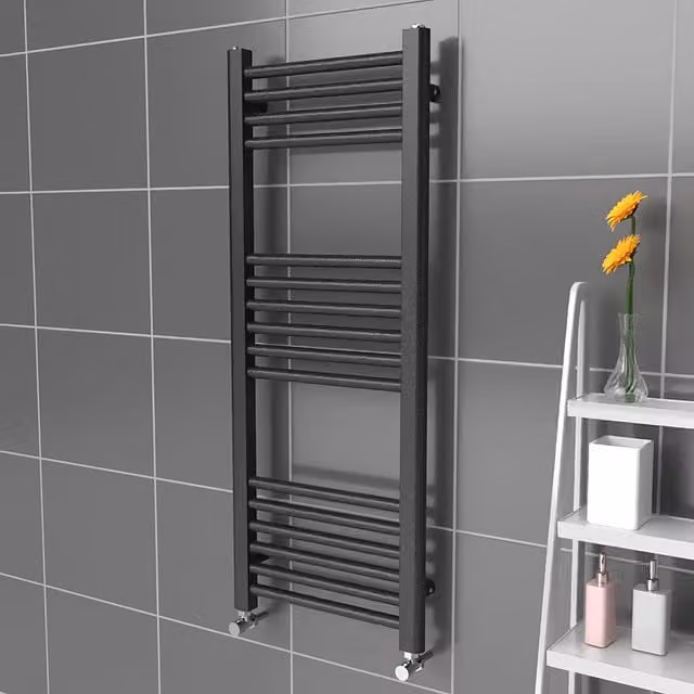 Lux Heat Steel Towel Radiator in Pewter, H: 100 cm x W: 40 cm