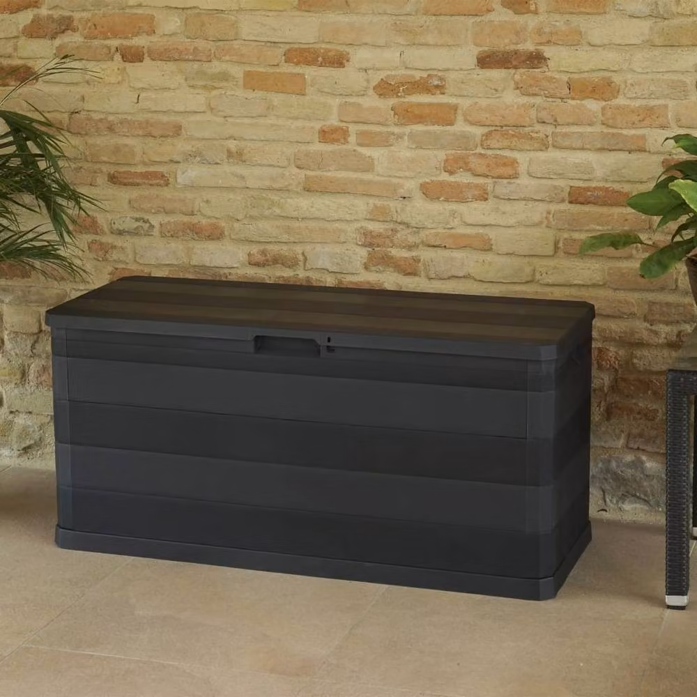 Berkfield Home Garden Storage Box in Black, W/D/H: 117 x 45 x 56 cm – 4