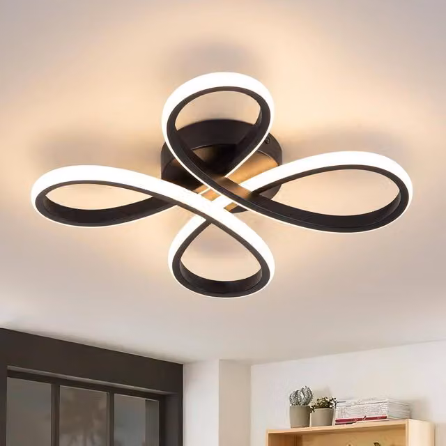 COMELY Modern 30W LED Ceiling Light in Black with 3000K Warm White Light – 1