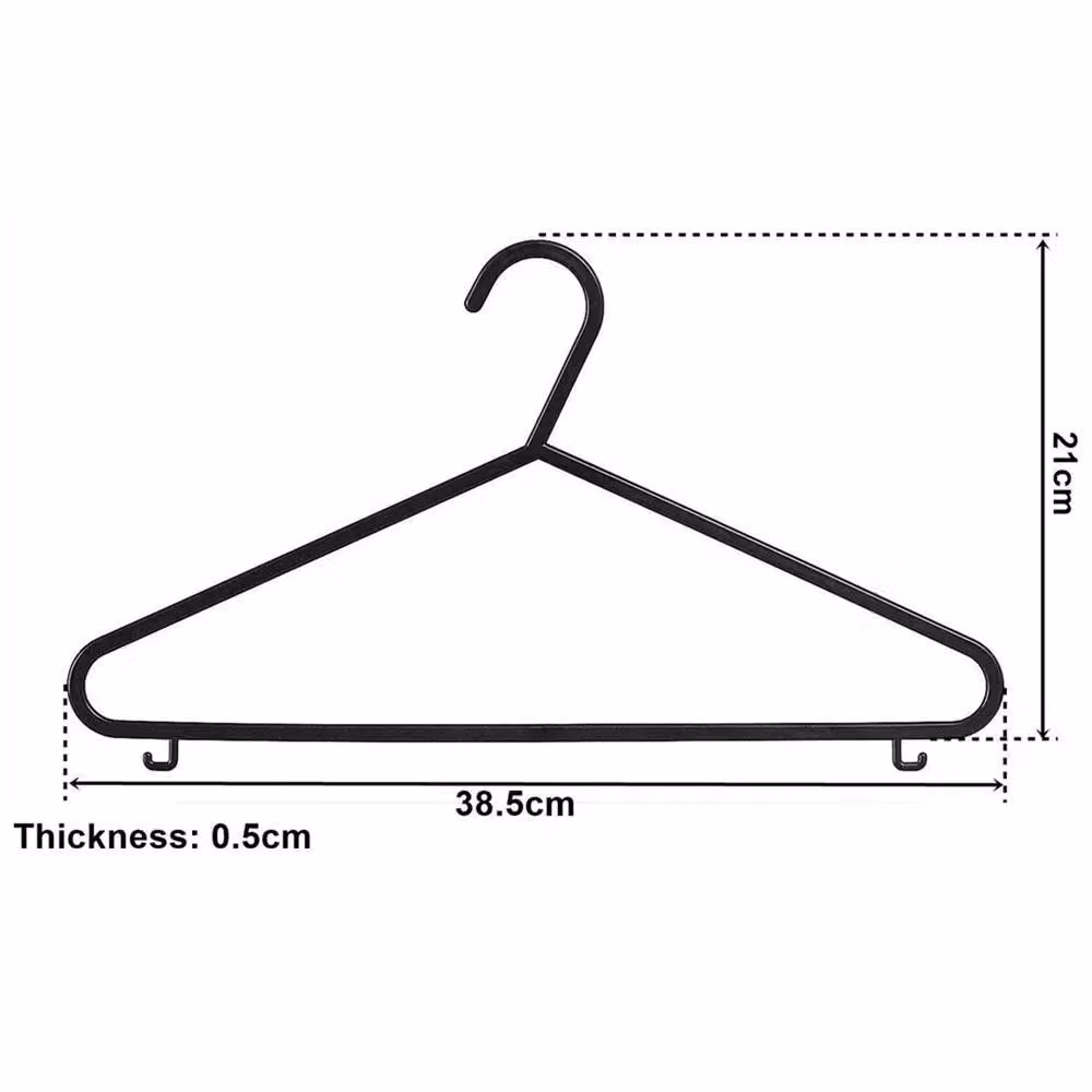 Nordara Black Plastic Adult Coat Hangers with Notches, Pack of 50 – 2