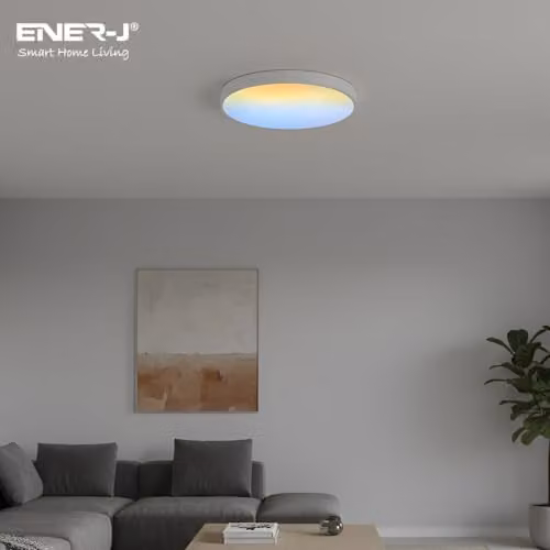 ENERJ Sky Smart Round Ceiling Light with Moving Cloud Animation, RGBIC Multi-Colour and White, Diameter: 39 cm – 3
