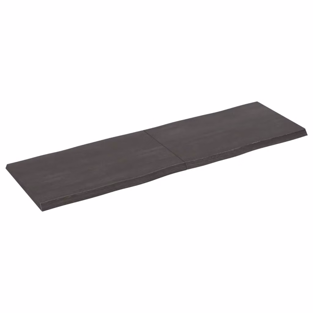 Berkfield Home Table Top Live Edge Solid Wood Countertop in Dark Grey and Brown, W: 160 cm, D: 50 cm – 2