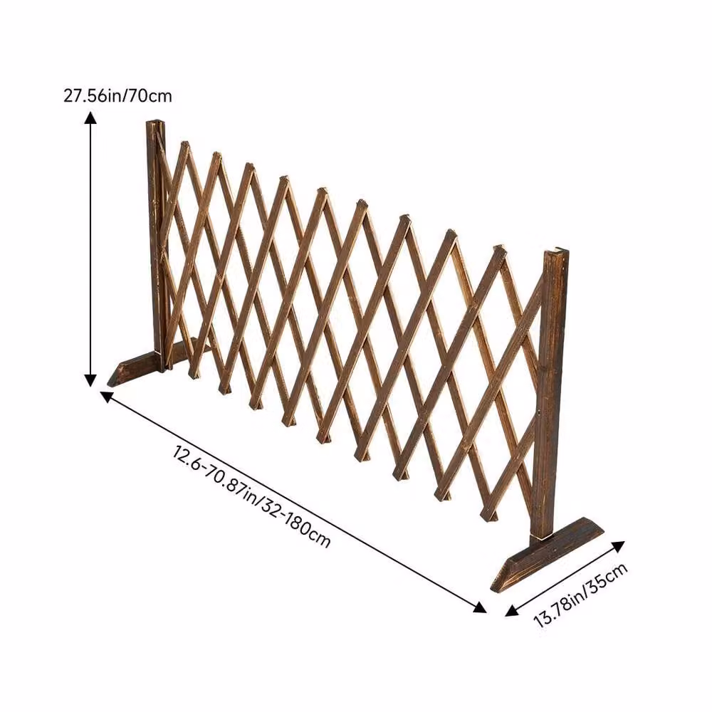 NESTLUNE Brown Expanding Wooden Trellis Climbing Plants Fence, W: 100 cm, H: 70 cm, D: 15 cm – 2