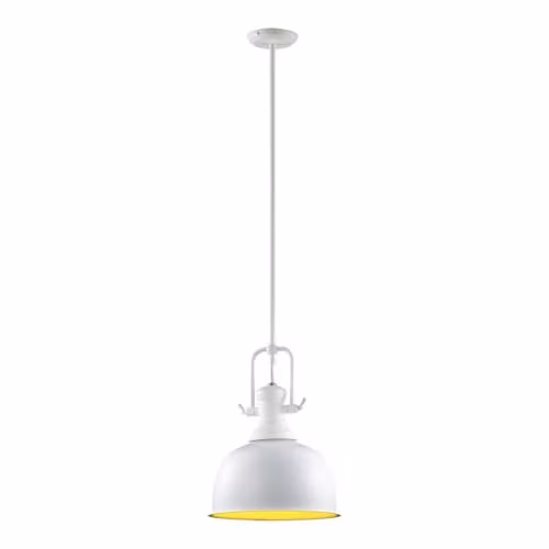 Netlighting Laredo Industrial Retro White Dome Pendant Ceiling Light with E27 Socket