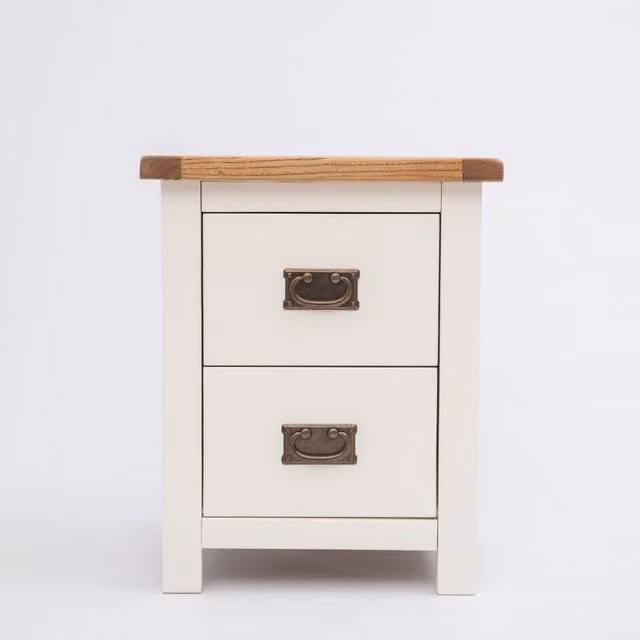 Cabinet Bits Lovere 2 Drawer Bedside Table in White