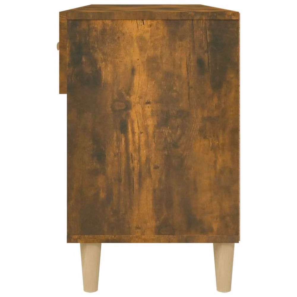 Berkfield Home Smoked Oak Shoe Cabinet in Brown, W/D/H: 102 x 35 x 55 cm – 3