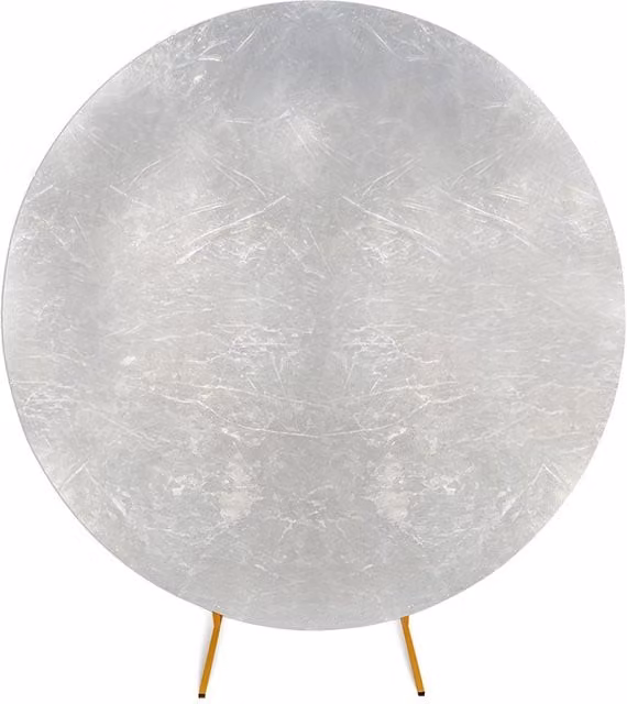 Neel Blue Silver Round Arch Backdrop Cover, Wrinkle-Resistant Spandex Circle Arch Stand Cover, 180cm