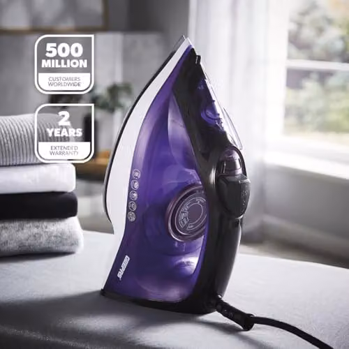 GEEPAS 2400W Steam Iron with Anti-Calc Function in Purple – 2