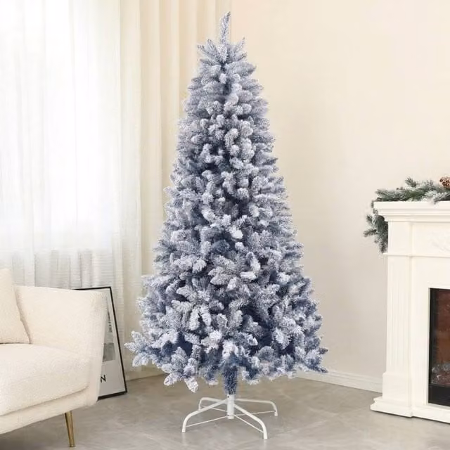 STILVORA Blue Snow Flocked Artificial Christmas Tree, Height: 180 cm – 1