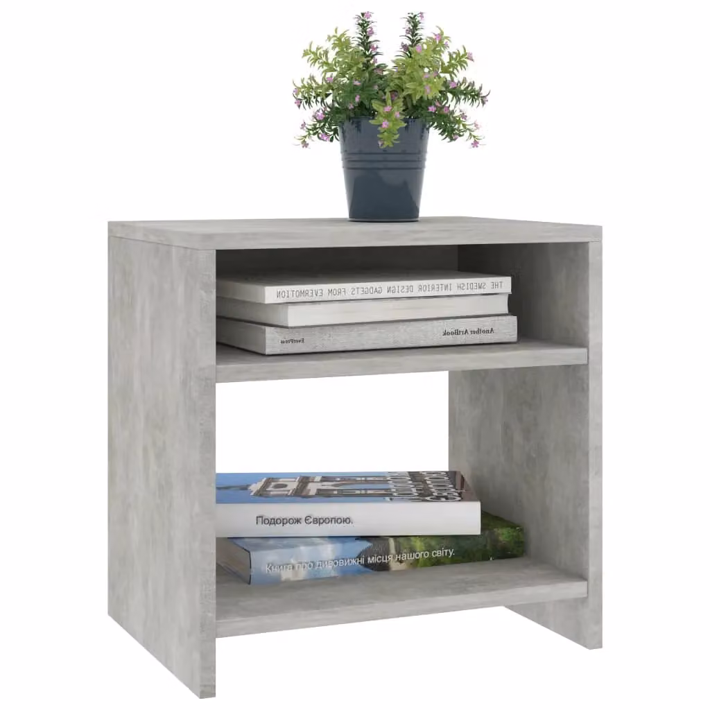 Berkfield Home Bedside Cabinet in Concrete Grey, W/D/H: 40 x 30 x 40 cm – 3