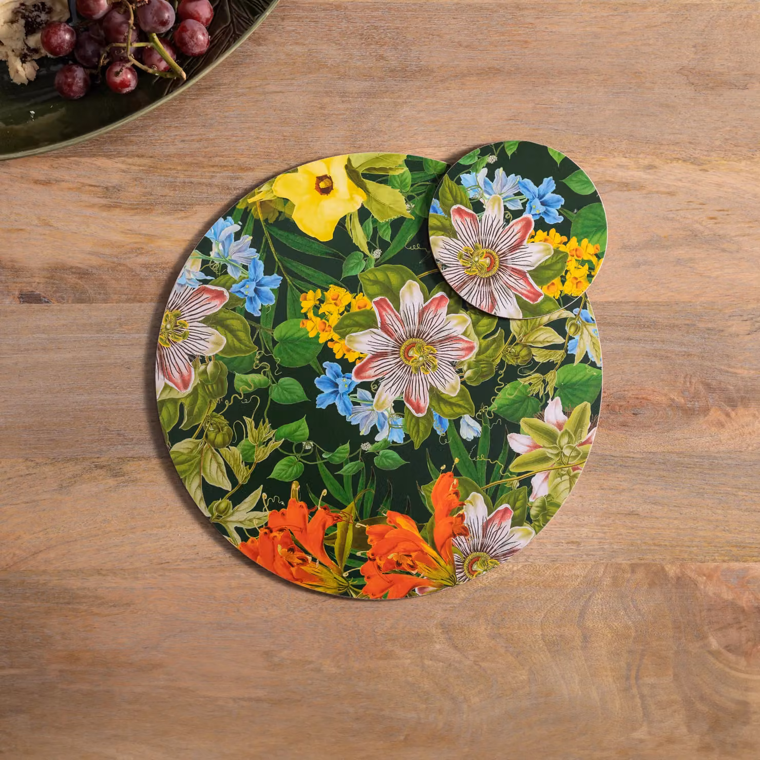 Creative Tops Multicolour Tropical Floral Round Absorbent Coasters, Set of 4, W/D/H: 12 x 12 x 2 cm – 3