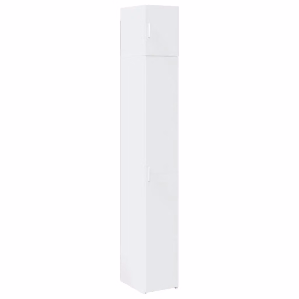 Berkfield Home Slim Freestanding Storage Cabinet in White, W/D/H: 30 x 22.5 x 225 cm
