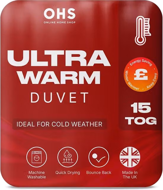 Brentfords 15 Tog Single Winter Duvet, White, W/D/H: 135 x 200 cm – 4