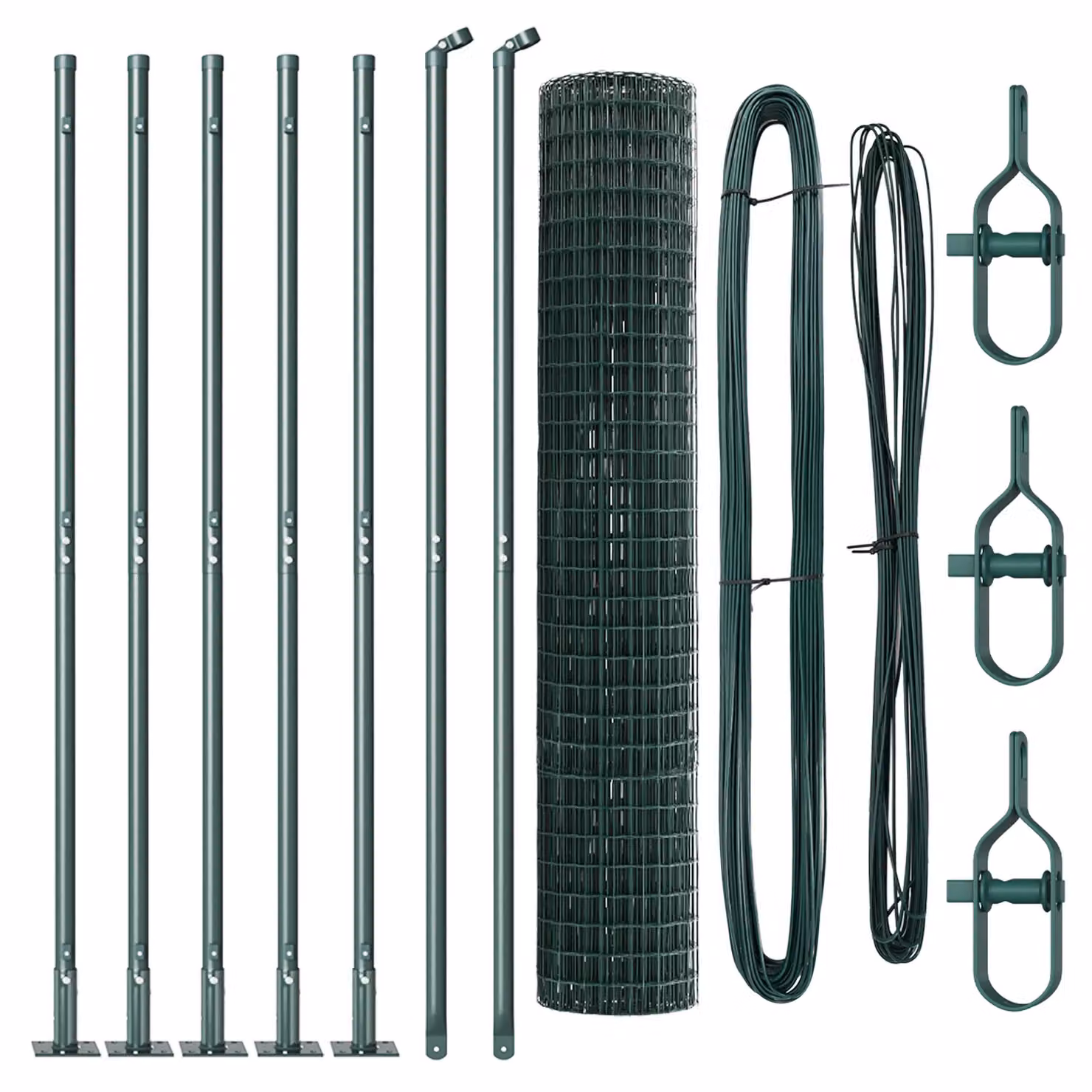 Berkfield Home Euro Fence with 7 Flanged Posts, Galvanised Steel, Silver, 1.6 x 10 m – 3