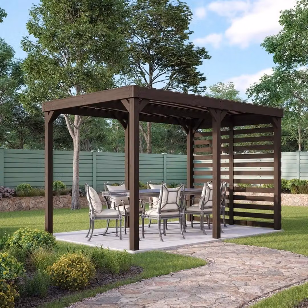 Rutland County Garden Furniture Ltd Shade Pergola in Wood, Brown and Green, W: 300 cm, D: 300 cm, H: 270 cm – 2