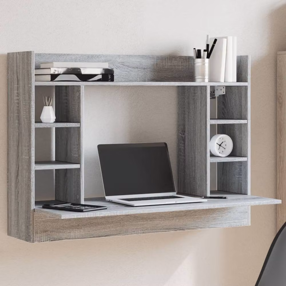 Berkfield Home Grey Sonoma Wall-Mounted Writing Desk, W: 105 cm, D: 48 cm, H: 75 cm – 2