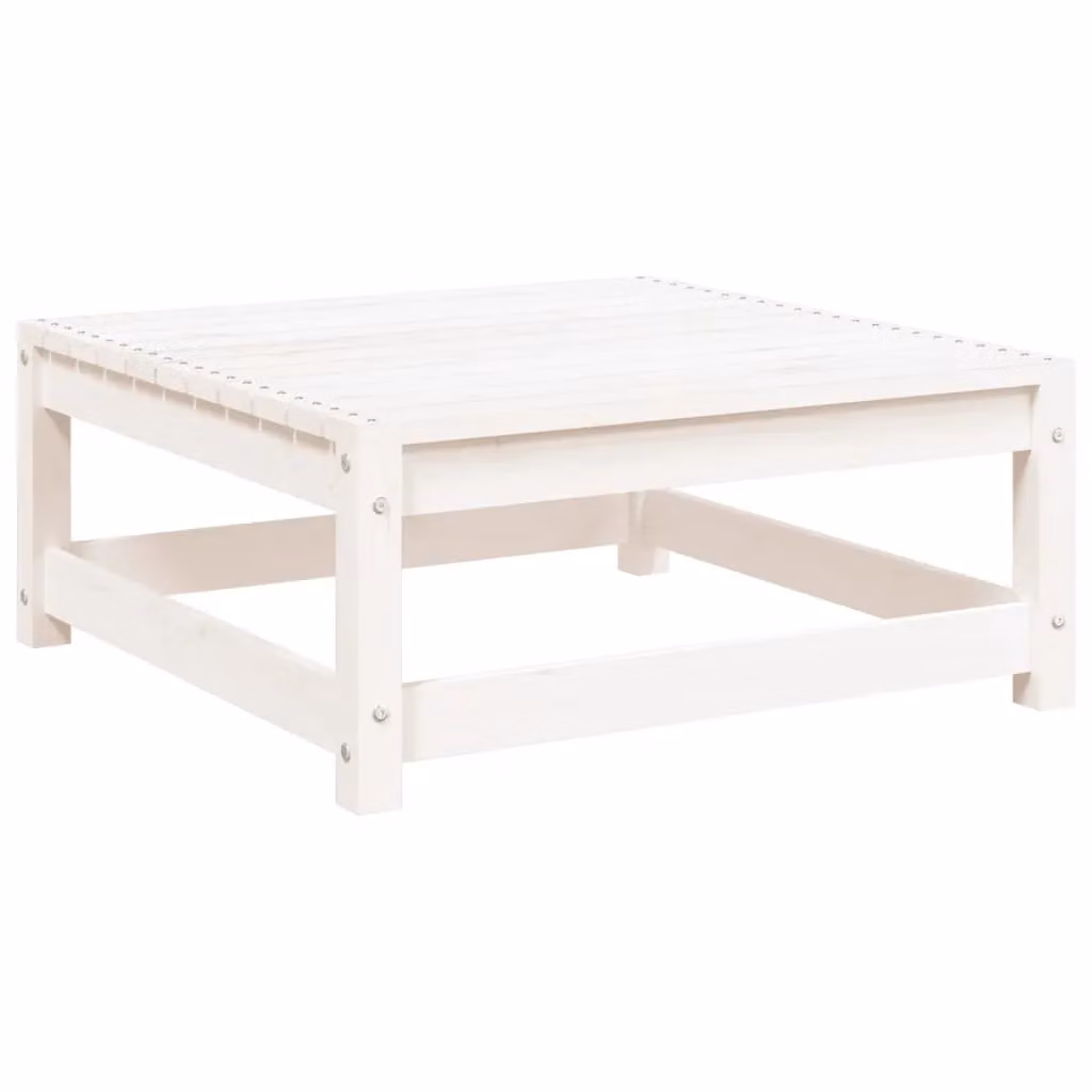 Berkfield Home Rustic White Pine Garden Footstool W/D/H: 70 x 70 x 30 cm – 2