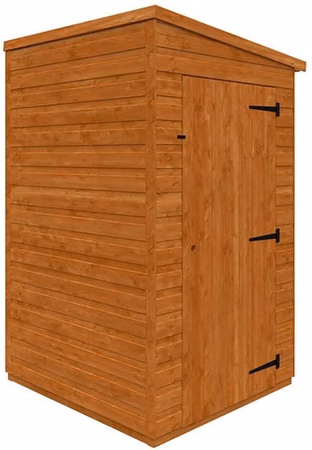 Buttercup Farm Pent Windowless Lean-to Wooden Storage Shed in Burnt Orange, W: 115 cm, D: 142 cm, H: 203 cm