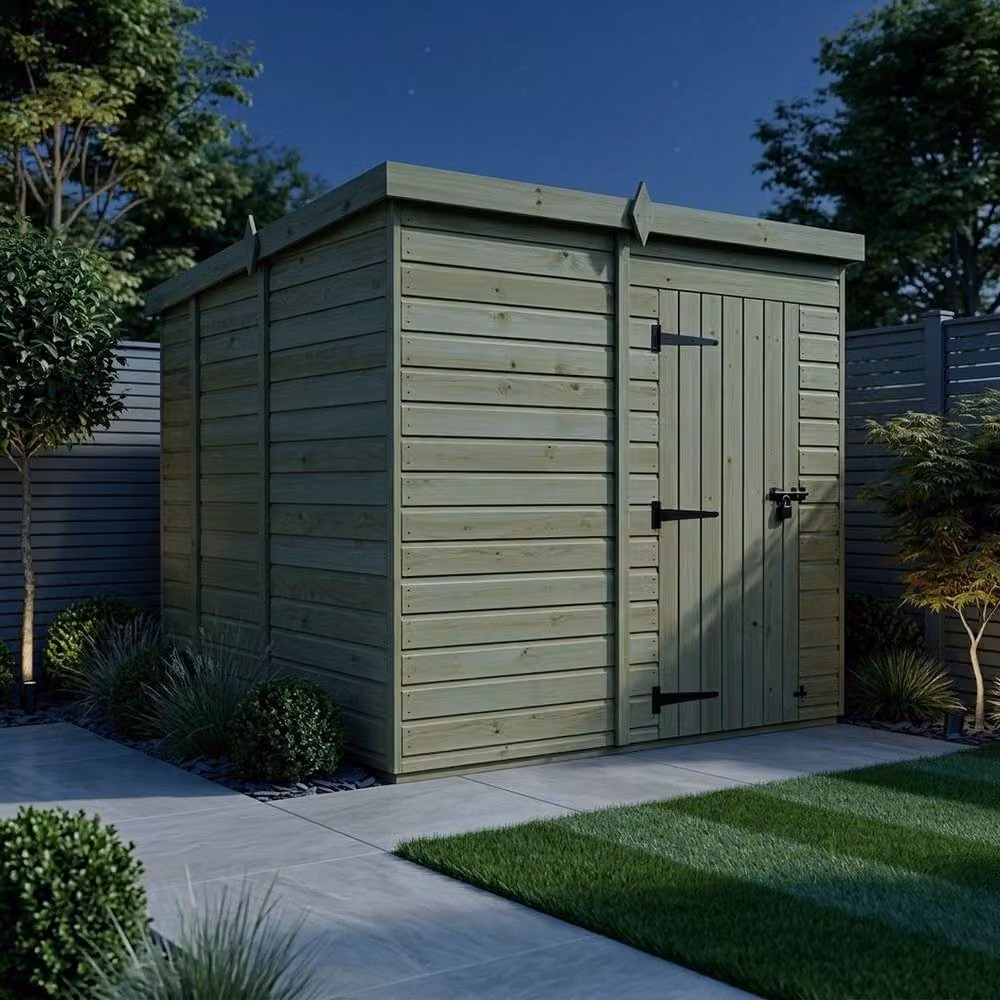 Buttercup Farm Brown Timber Pent Garden Shed with Single Door and No Windows – 3