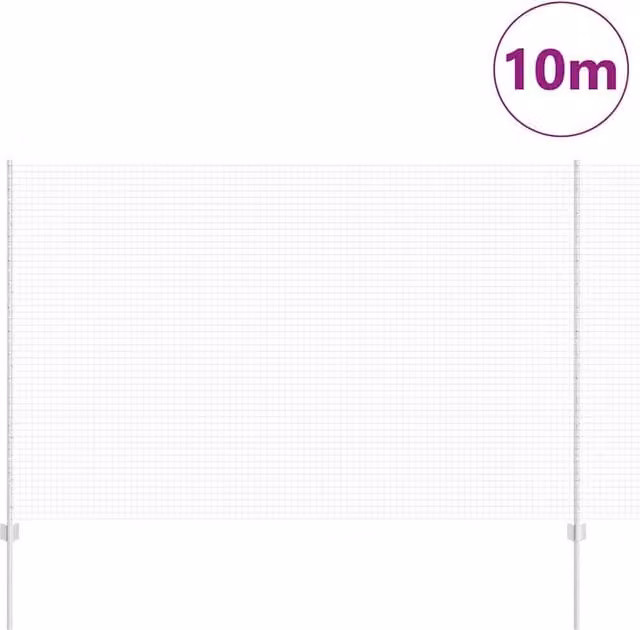 Berkfield Home Durable Welded Steel Wire Fence with 10 U-Profile Posts in Silver and Grey, W: 10 m, H: 1.6 m – 1