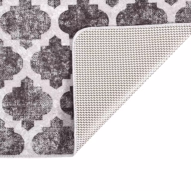 Berkfield Home Moroccan Round Washable Rug in Multicolour and Grey, W/D: 160 x 230 cm
