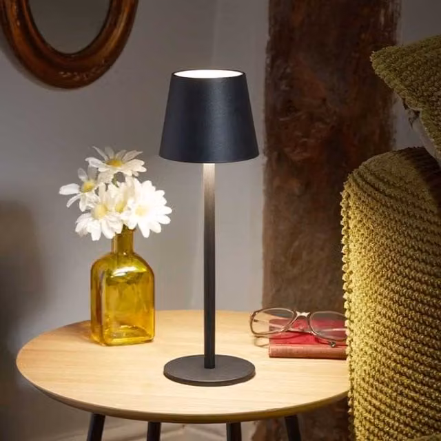 Marco Paul Modern LED Rechargeable Table Lamp in Black