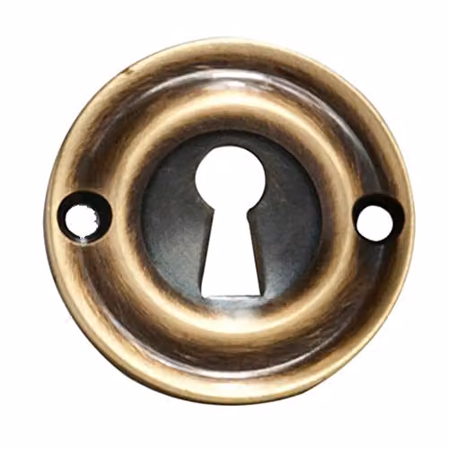 Loops 42mm Standard Keyhole Profile Escutcheon Rounded Ridge Plate in Polished Brass – 2
