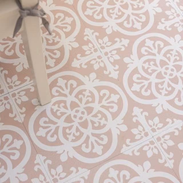 Floor Pops Gothic Blush Self-adhesive Vinyl Floor Tiles, Pink, 30.48 x 30.48 cm