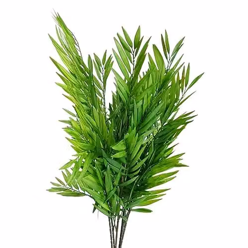 Pack of 6 Green Artificial Bamboo Fern Leaf Stems, Height: 85 cm