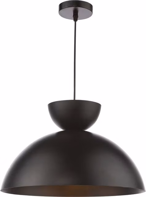 Dar Lighting RIY8622 Black Dimmable Height Adjustable Suspended Dome Pendant Light