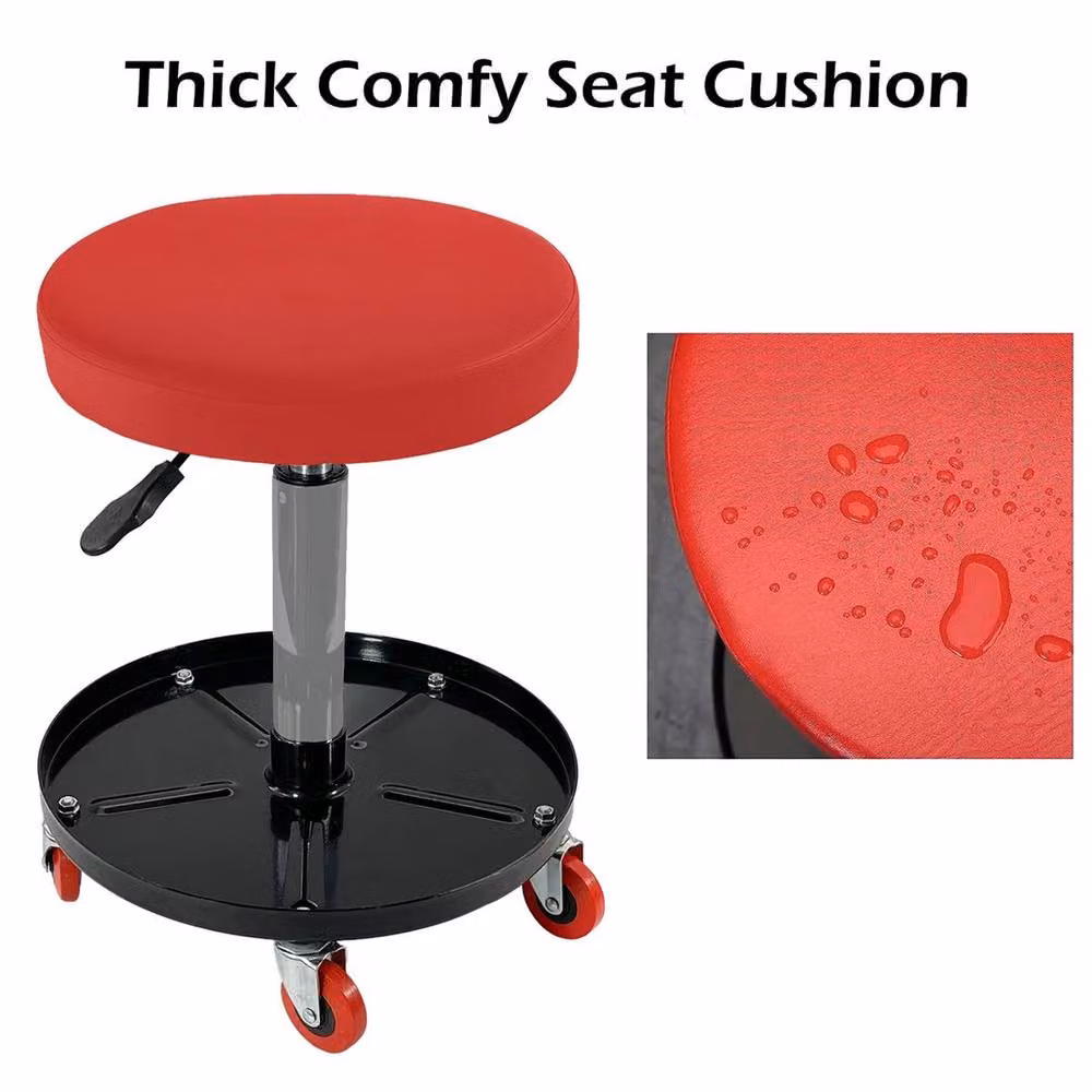 EONLION Round Pneumatic Stool Seat in Red, Diameter: 100 cm – 5